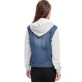 thumbnail image 5 of INSPIRE CHIC Veste en Denim à Capuche à Cordon Superposée pour Femmes avec Poches, 5 of 5