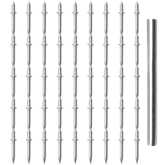 Seamless Nail With Double Head Base Thread Nails Concrete Nails Decorative Nails NailsforConcrete Walls Skirting Skirting Screws With Specific Sleeve, 50 Pack Double Head Concrete Nails