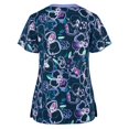 thumbnail image 1 of RKSTN Haut d'Uniforme à Manches Courtes Imprimé Lapin Mignon pour Femme, Col en V, Été, Grande Taille, 1 of 3