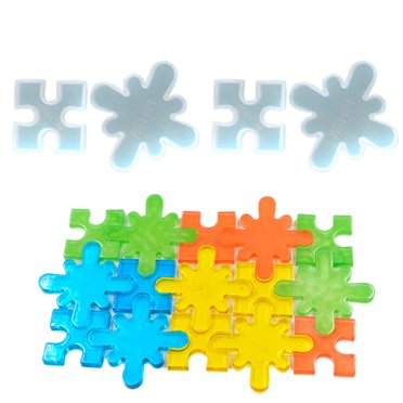 2 Pcs Moule en Résine Moule Époxy en Forme de Casse-Tête Moule en Silicone pour Dessous de Verre