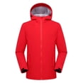 thumbnail image 2 of Sentmoon Mens Windbreaker Solid Color Long Sleeve Hooded Neck Mens Coats Winter Oversized Keep Warm Zipper Waterproof Clothes Men Fall Soft and Comfortable for Climbing and Hiking Red M, 2 of 8