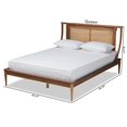 thumbnail image 2 of Baxton Studio Jamila Brown Finished Wood and Rattan Queen Size Platform Bed, 2 of 11