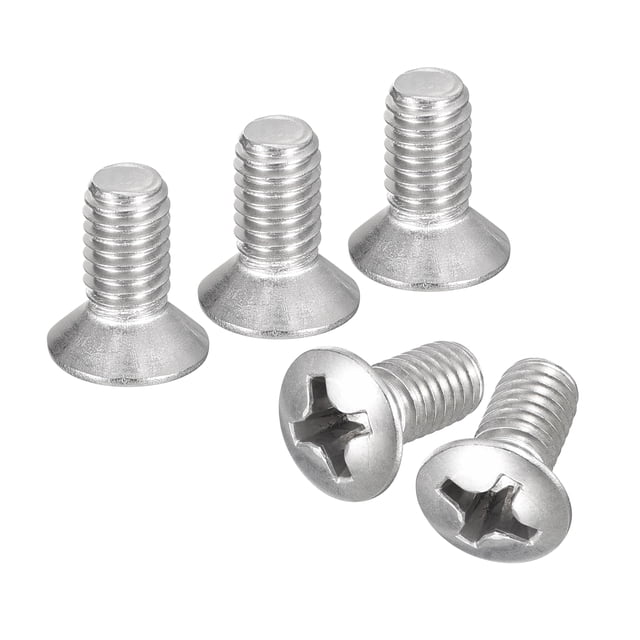 Unique Bargains Vis de Machine à Tête Ovale M6x12 mm, Lot de 25, Vis à Tête Fraisée Légèrement Relevée en Acier Inoxydable 304