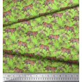 thumbnail image 2 of Soimoi Modal Satin Fabric Leaves & Tiger Jungle Decor Fabric Printed Yard 42 Inch Wide, 2 of 3