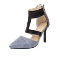 thumbnail image 1 of Womens Shoes Back Zip Ankle Strap Sandals Super High Heel Pointed Toe Stilettos, 1 of 9