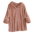 thumbnail image 1 of Kcodviy Chandails Molletonnés Décontractés Unis en Peluche pour Femmes à Capuche à Manches Longues Chandails Molletonnés Décontractés pour Femmes Hauts Blouse, 1 of 4
