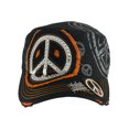 thumbnail image 2 of Top Headwear Womens Print Adjustable Cadet Cap - Black/Orange -Peace Sign, 2 of 2