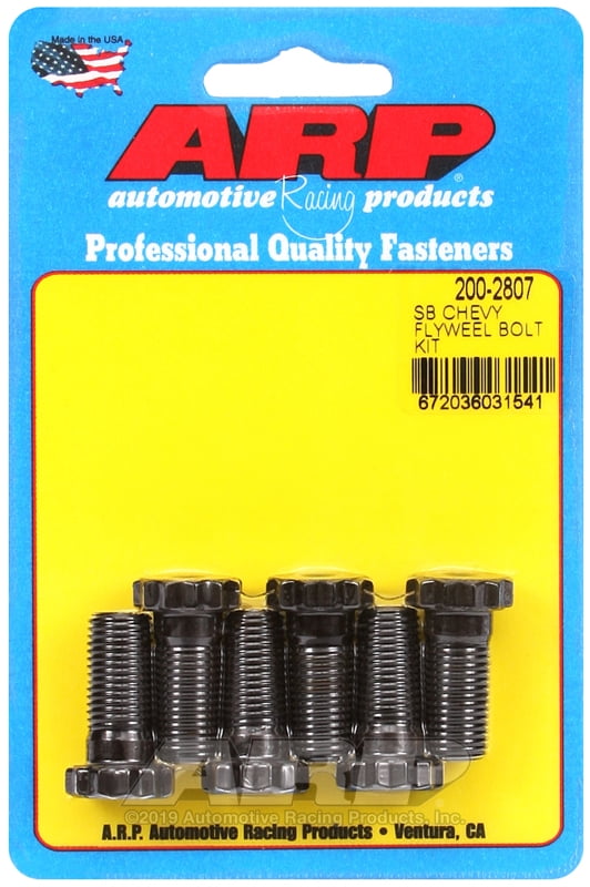 ARP Auto Racing Clutch Flywheel Bolt 200-2807 1.000 Inch Under Head Length; 7/16 Inch -20 Thread Size; 200000 PSI Tensile Strength; 5/8 12 Point Head Type; Black Oxide; Chrome Moly; Pack of 6