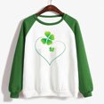 thumbnail image 4 of QIPOPIQ T-Shirts à Manches Longues à Col Rond pour Femmes T-Shirts de la Saint-Patrick T-Shirts Amples pour Dames T-Shirt Imprimé Shamrock T-Shirt Vert Porte-Bonheur Haut T-Shirt à Col Rond T-Shirts de la Saint-Patrick Offres, 4 of 4