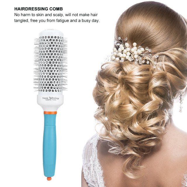 Hairdressing Comb, Aluminum Tube Roller Comb, Round Hairdressing Comb Hair Styling Comb, Professional Salon Hairstyle Tool