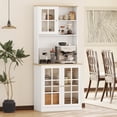 thumbnail image 2 of HOMCOM Kitchen Pantry with 3 Storage Cabinets, 2 Open Shelves, Countertop, 2 of 10