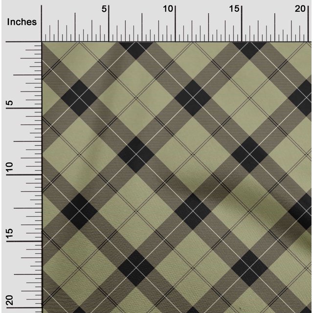 oneOone Silk Tabby Fabric Tartan Check Print Fabric By Yard 42 Inch Wide