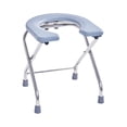thumbnail image 4 of Toilet Chair Stainless Steel Folding Commode for Construction Sites Outdoors Gray, 4 of 8
