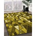 thumbnail image 3 of Ahgly Company Tapis d'Intérieur Rectangulaire Transitionnel Jaune Lavable à la Machine, 2 Pieds x 5 Pieds, 3 of 7