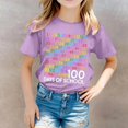 thumbnail image 2 of PMVFHDE T-Shirts Fille T-Shirt Décontracté Imprimé Col Rond Manches Courtes T-Shirt Décontracté Violet, 3-4 Ans, 2 of 6