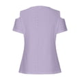 thumbnail image 4 of Timegard Womens Plus Size Tops Eyelet V-Neck Short Sleeve Cold Shoulder Summer Dressy Casual Tunic Tops, 4 of 6