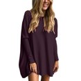 thumbnail image 1 of WEIYLL Womens T-Shirts Oversized Tunic With Leggings Long Sleeve Fall Sweaters Purple Tee Sizes M, 1 of 1