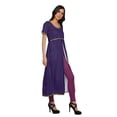 thumbnail image 3 of Moomaya Long Cotton Printed Short Sleeve Front Slit Tunic Dresses For Women, 3 of 6