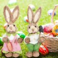 thumbnail image 4 of veasfak 1 paar Standing Straw Easter Rabbit Ornament Crafts Animal Photo Props Art Bunny A, 4 of 9