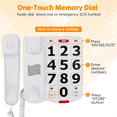 thumbnail image 4 of Big Button Phone for Elderly Seniors, Home Land Line Phone One Key for Help Telephone for the Visually Hearing Impaired, 4 of 7