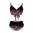 thumbnail image 2 of TIMIFIS Maillot de Bain Bikini Taille Haute pour Femme, Imprimé Floral, à Nouer, Deux Pièces, 2 of 4