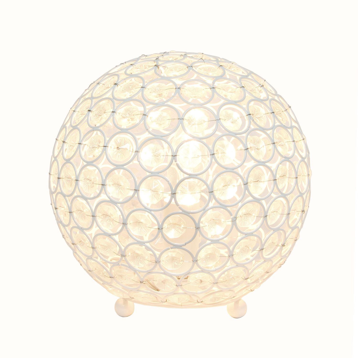 Lampe de table Elegant Designs à paillettes boule de cristal de 10 pouces
