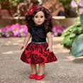 thumbnail image 3 of - Esprit de Vacances - Ensemble 3 Pcs - Robe de Fête Taffetas Rouge avec Chaussures Rouges et Bandeau - Vêtements pour Poupée de 18 Pouces (Poupée Non Incluse), 3 of 5