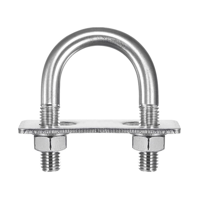 Unique Bargains Round U-Bolts 3 Sets 35mm Inner Width 64mm Length M10 with Nuts and Plates