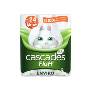 Cascades Fluff Enviro du papier hygiénique, 2-Ply, 242 Feuilles par rouleau - 12 Rouleaux