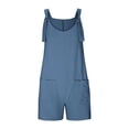 thumbnail image 3 of LYHaoo Girls Graphic Romper Summer Solid Color Short Jumpsuit For Girls,Sizes 5-6 Years(Blue), 3 of 4
