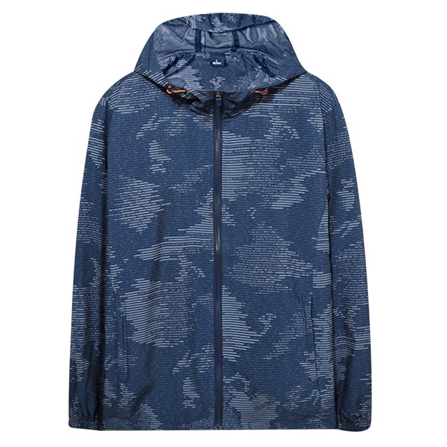 Veste Fine Coupe-Vent à Capuche Imprimée Automne et Hiver pour Hommes
