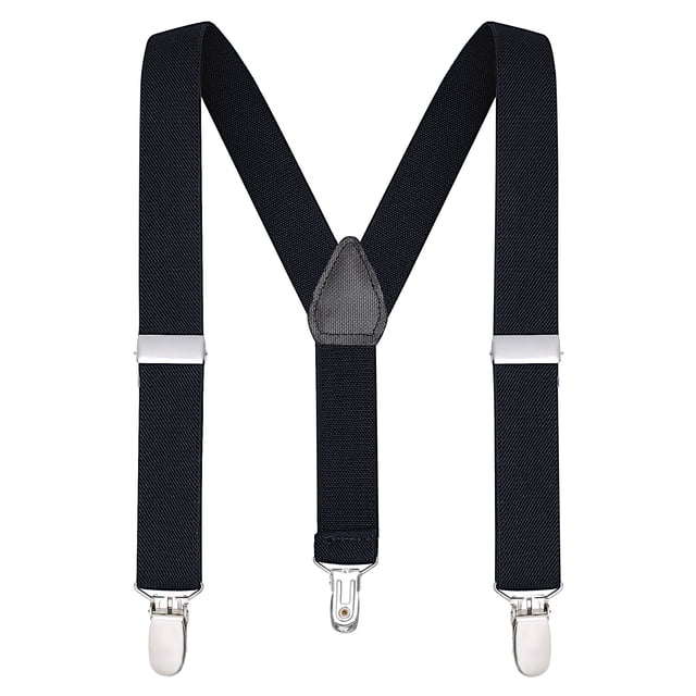 Buyless Fashion Adjustable Suspenders for Kids Toddlers Baby Elastic Solid Color 1 Inch - Y Back Design