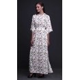 thumbnail image 4 of Bimba Rayon Artistic Butterfly Printed Gown Kimono Sleeves Summer Long Maxi SlitDress-Medium, 4 of 6