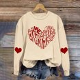 thumbnail image 1 of Meichang Sweat-Shirt Femme Saint-Valentin Graphique Cœur Amour Décontracté Col Rond Manches Longues Coupe Ample Saint-Valentin, 1 of 6
