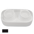 thumbnail image 3 of Ceramic Pet Bowl Set, Pet Double Bowls Separate Design Gold Height Easy To Clean  For Dogs For Kittens For Cats White [Cheongsam Meow] White Background, 3 of 8