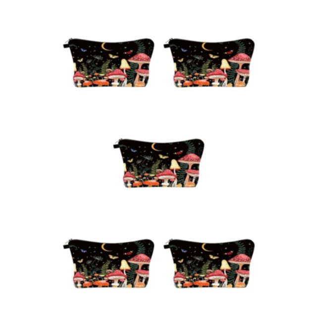 pitrice Cool Makeup Pouch - Dust-proof And Durable For Travel And Everyday No Loose Thread Cosmetic Bag 5Set