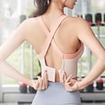 thumbnail image 4 of Virmaxy Womens High Impact Sports Bra Color-Crossed Beauty Back Anti-Shock Gathering Sports Bra Contrasting Shaped Back and Shock-Absorbing Gathered Sports Bra White L, 4 of 4