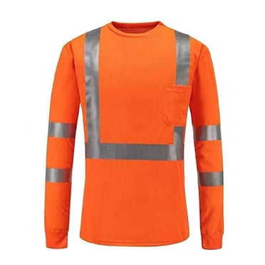 Safety Reflective High Visibility Shirt for Men Hi Vis Construction Work Shirts with Short Sleeve