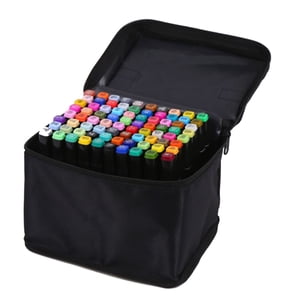Drawing Markers, 80 Colored Drawing Lines Eco Friendly Easy To Color Double Head Marker Pens with Handbag for Writing