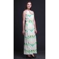 thumbnail image 2 of Bimba Tie-Dye Ladies Crew Neck Waist String Print Maxi Dress with Side Slits Summer Wear-Large, 2 of 6