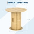 thumbnail image 4 of CazToi Round Dining Table with Rolling Shutter Cabinet Multi-Functional Wood Kitchen Table, 4 of 8