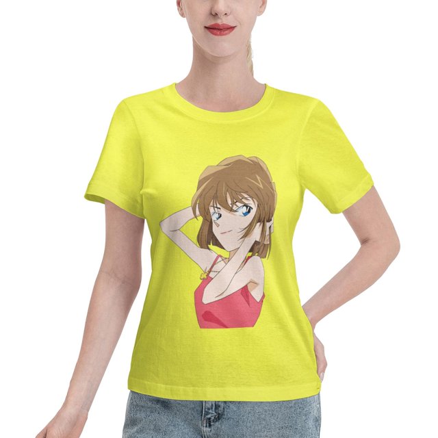T-Shirt Basique à Manches Courtes pour Femmes Detective Conan Haihara Ai