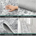 thumbnail image 4 of Findosom 2'x8' Hallway Runner Rug Washable Vintage Kitchen Laundry Runner with Non Slip Backing Farmhouse Entryway Living Room Floor Mat Stain Resistant Runner Carpet Gray, 4 of 6