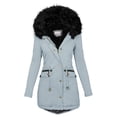 thumbnail image 2 of WEIYLL Jackets for Women Fashion Solid Color Plus Velvet Thick Slim Grey Cold Weather Tops Size XL, 2 of 2