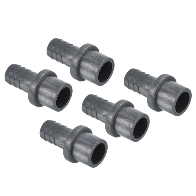 Unique Bargains Raccord de Tuyau de Réducteur en PVC 20 mm OD 15 mm Barbelé, Lot de 5 Raccords Droits Adaptateur Connecteur, Gris