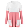 thumbnail image 4 of Diufon Fall Tunics for Women Trendy Color Block Blouses Round Neck Long Sleeve Tops with Pockets, 4 of 4