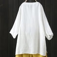thumbnail image 5 of CEHVOM Chemises Tuniques à Boutons pour Femmes à Col en V, Manches 3/4 Roulées, Coupe Ample, Chemises d'Été, Blouse, 5 of 5