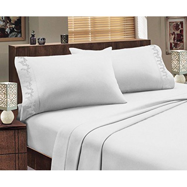 Hotel Luxurious, 1800 Series, 3pc Sheet Set Branch (Twin, White)