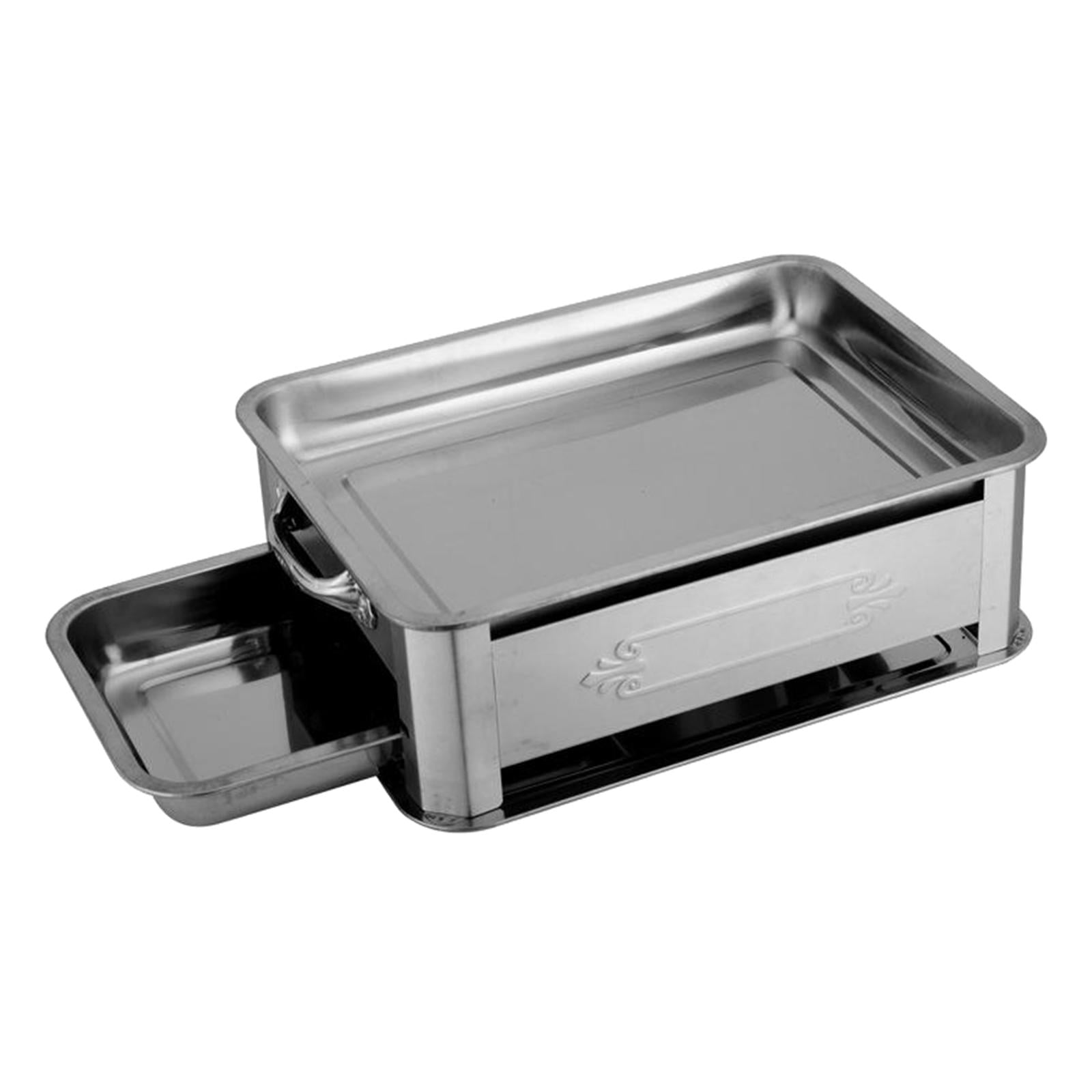 S SERENABLE Gril, Portable Léger Simple pour Cuisson en Plein Air Camping Randonnée Pique-Niques Tiroir 36x27 cm