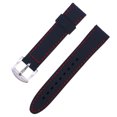 thumbnail image 1 of EeaseCA Watch Strap Waterproof Durable Silicone Watch Band Breathable Watch Wristband for Replacement 24mm (Black with Red Line), 1 of 8